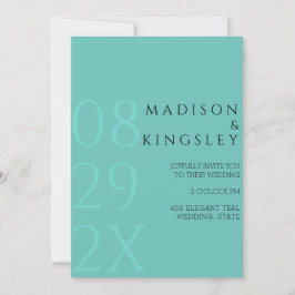 Aquamarines Monogramm 💍 Moderne Geometrische Eleg Einladung