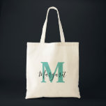 Aquamarines Monogramm Schwarzer Skriptname Totbeut Tragetasche<br><div class="desc">Aquamarine Monogram Black Script Name Tote Bag. Kann als Geschenk an Familie und Freunde an ihrem Geburtstag und Weihnachten gegeben werden.</div>