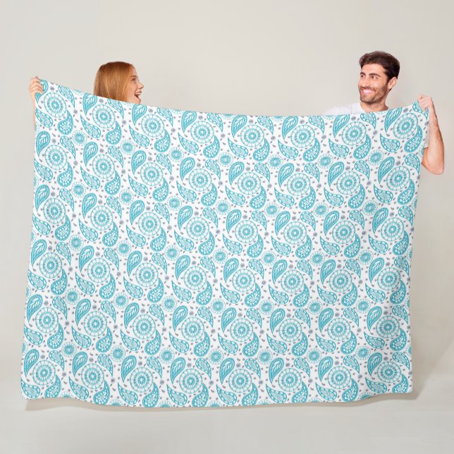 Aquamarines Muster Paisleys Fleecedecke (Beispiel)