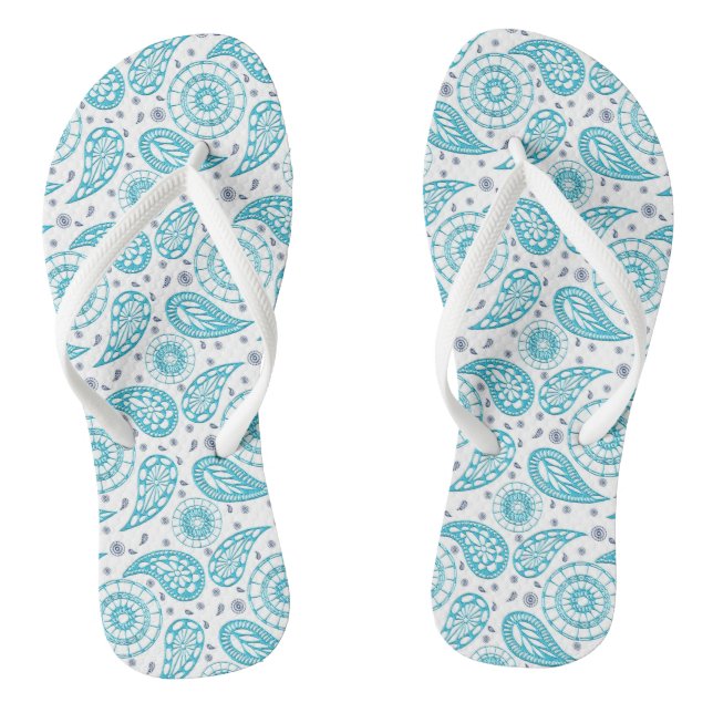 aquamarines Muster Paisleys Flip Flops (Fußbett)