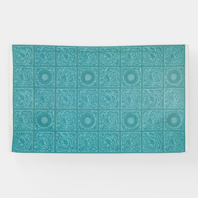 Aquamarines Muster (von William Morris) Banner (Horizontal)