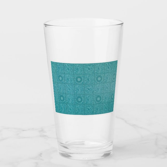 Aquamarines Muster (von William Morris) Glas (Vorderseite)