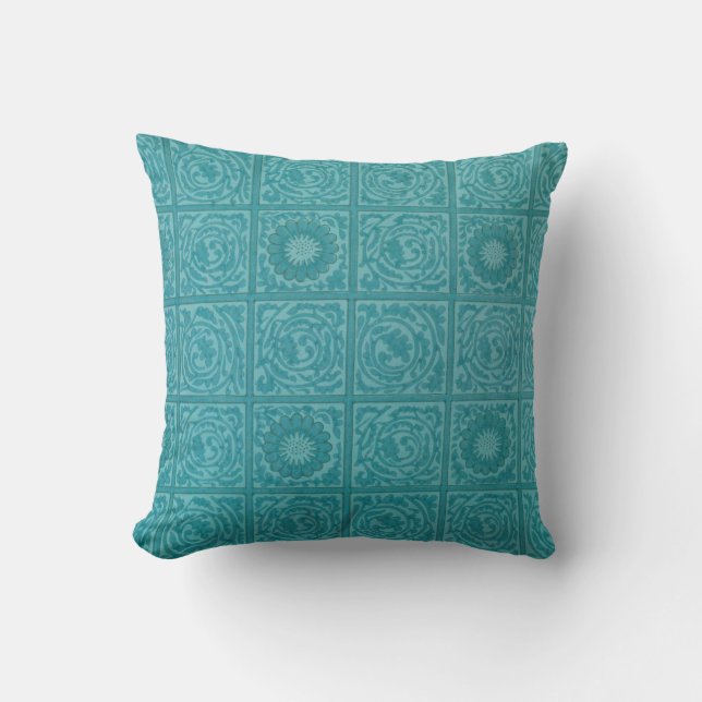 Aquamarines Muster (von William Morris) Kissen (Vorderseite)