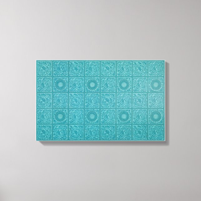 Aquamarines Muster (von William Morris) Leinwanddruck (Vorderseite)