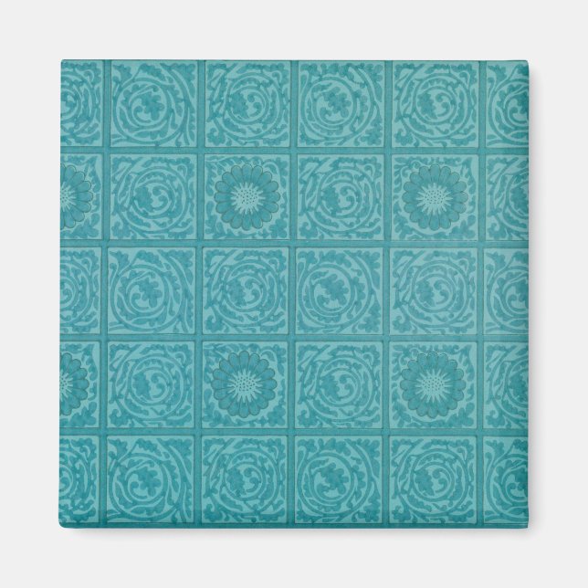 Aquamarines Muster (von William Morris) Magnet (Vorne)