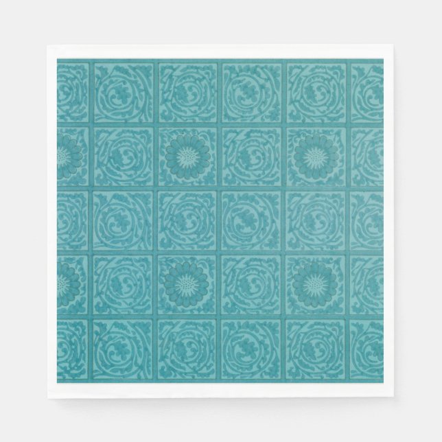 Aquamarines Muster (von William Morris) Serviette (Vorderseite)