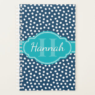 Aquamarines Navy White Dottern Muster Planer