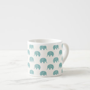 Aquamarines niedliches Elefant-Muster Espressotasse