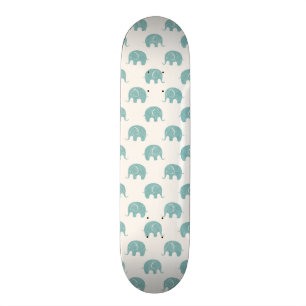 Aquamarines niedliches Elefant-Muster Skateboard