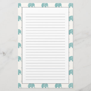 Aquamarines Niedliches Elefantenmuster Briefpapier