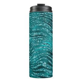 Aquamarines Ombre Glam Glitzer Tiger Streifen Must Thermosbecher