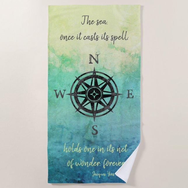 Aquamarines Ombre Sea Strandtuch (Vorderseite)