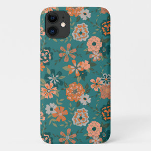 Aquamarines Orange Trendy Floral Vine Blume Muster Case-Mate iPhone Hülle