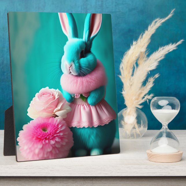 Aquamarines Ostern Portrait Tabletop Fotoplatte (Seite)