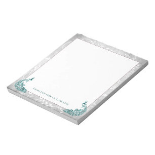 Aquamarines Peacocks Notepad Notizblock