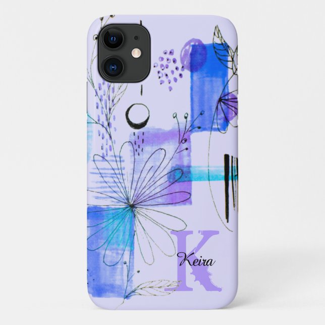 Aquamarines Personalisiertes Girly Blue Türkise Mo Case-Mate iPhone Hülle (Rückseite)