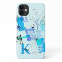 Aquamarines Personalisiertes Girly Blue Türkise Mo
