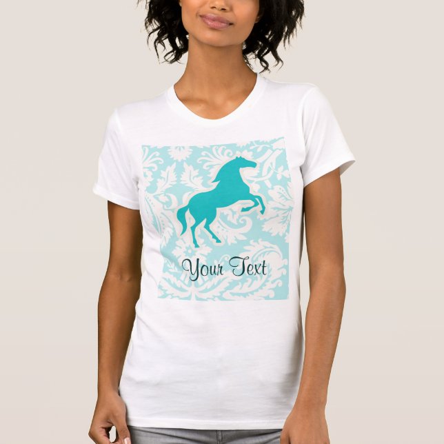 Aquamarines Pferd T-Shirt (Vorderseite)