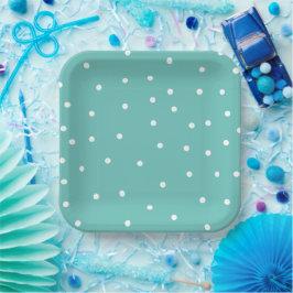 Aquamarines Polka Dot Muster Minimalistisch Pappteller