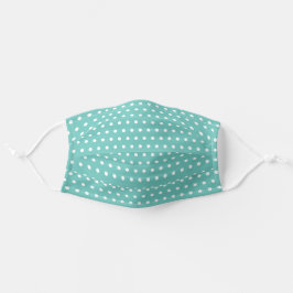 Aquamarines Polka-Dot-Muster Mund-Nasen-Maske Aus Stoff