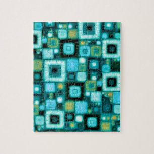 Aquamarines Quadrat-Muster Puzzle