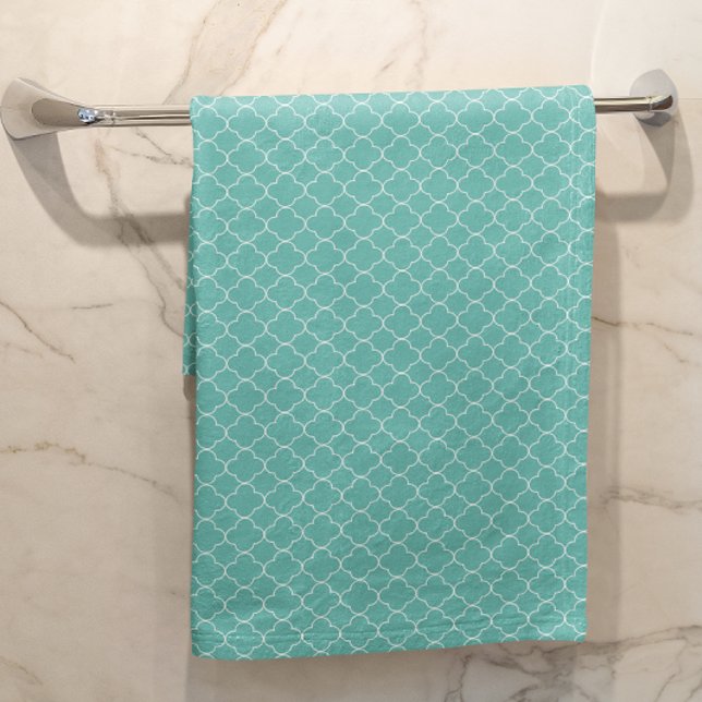 Aquamarines Quatrefoil Badhandtuch Set (Von Creator hochgeladen)