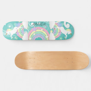 Aquamarines Rainbow Unicorn Skateboard