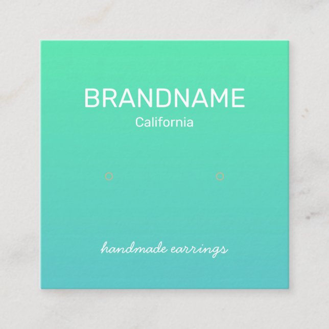Aquamarines Regenbogenfarben-Ohrringe-Display Quadratische Visitenkarte (Vorderseite)