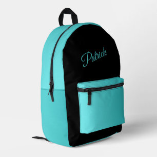 Aquamarines Register Schwarz mit Name Bedruckter Rucksack