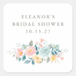Aquamarines, rosa Brautparty Quadratischer Aufkleber