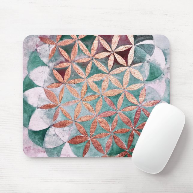 Aquamarines Rosa Pastellfarben Abstraktes Wasserfa Mousepad (Mit Mouse)