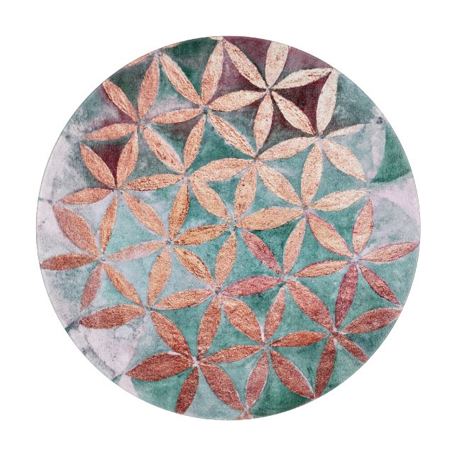 Aquamarines Rosa Pastellfarben Abstraktes Wasserfa Schneidebrett (Vorderseite)