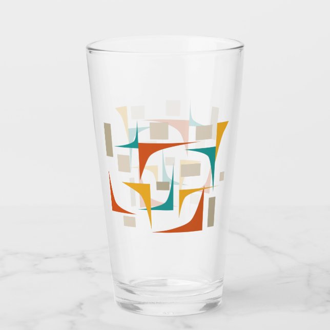 Aquamarines Rotorange Ecken Mittelalter Retro-Glas Glas (Vorderseite)