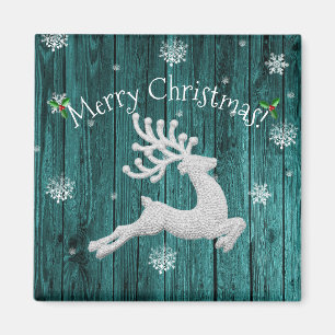 Aquamarines Rustikales Weihnachtsmagnet Magnet