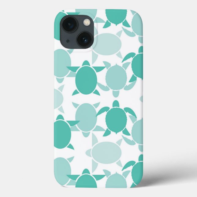 Aquamarines Schildkröte-Muster Case-Mate iPhone Hülle (Rückseite)