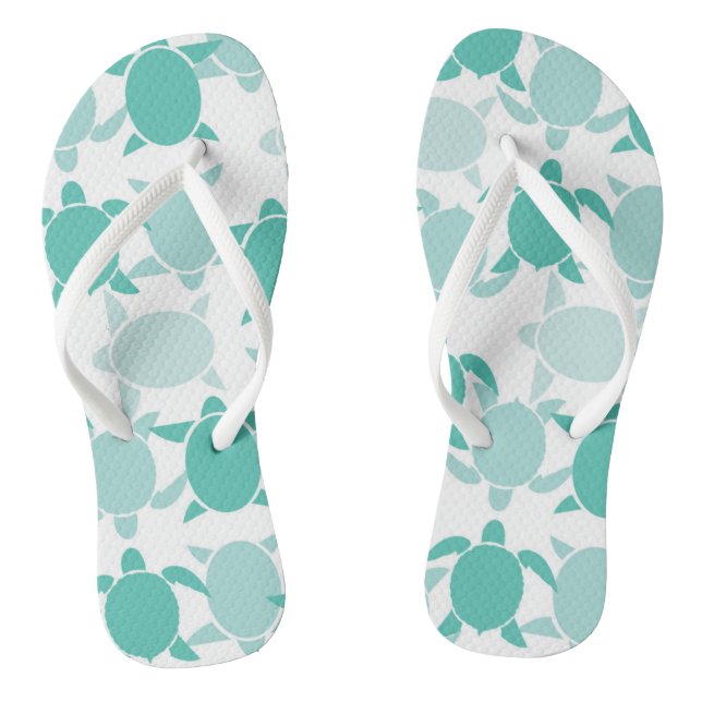 Aquamarines Schildkröte-Muster Flip Flops (Fußbett)