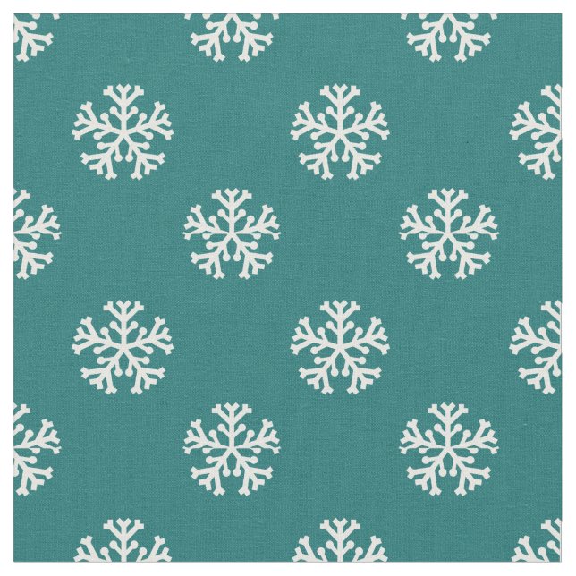 Aquamarines Schneeflockenmuster Stoff (Nahaufnahme)