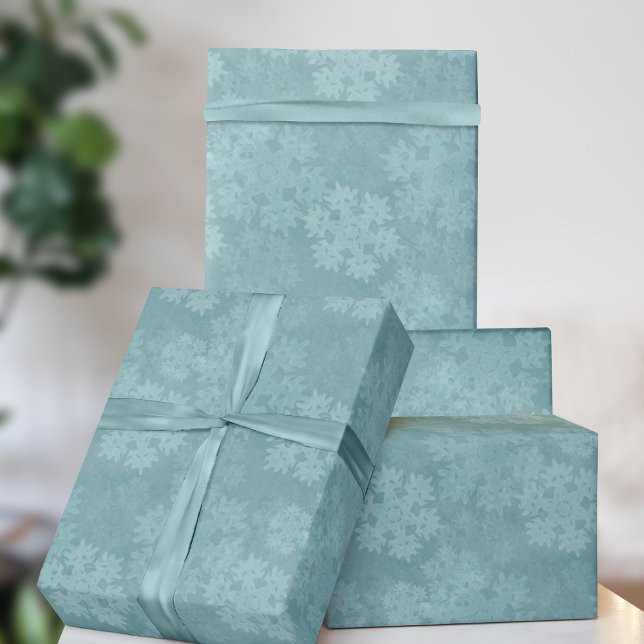 Aquamarines Schneeflockenmuster Weihnachtsfest Geschenkpapier (A pretty teal green snowflake pattern gift wrap perfect for you)