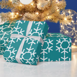 Aquamarines Schneeflockenpapier Geschenkpapier