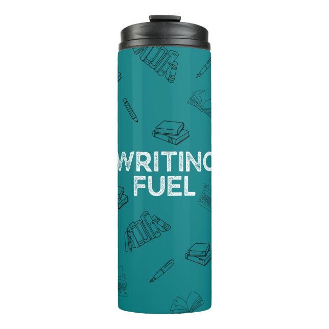 Aquamarines Schreiben von Fuel Travel Mug Thermosbecher (Vorderseite)