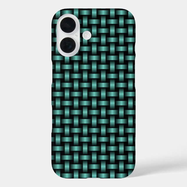Aquamarines Schwarz-Weave-Muster Case-Mate iPhone Hülle (Rückseite)
