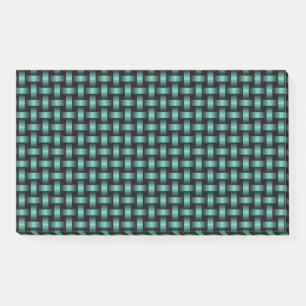 Aquamarines Schwarz-Weave-Muster Post-it Klebezettel
