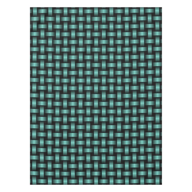 Aquamarines Schwarz-Weave-Muster Tischdecke (Vorderseite)