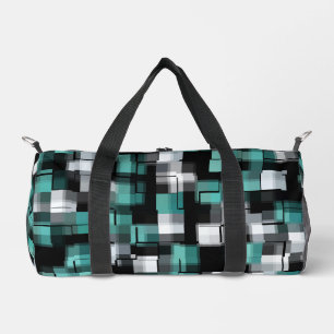 Aquamarines Schwarz-weißes Trendmuster Duffle Bag