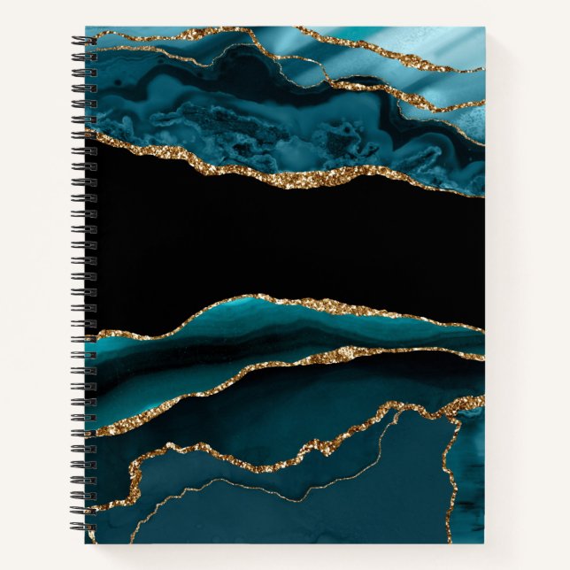 AQUAMARINES SCHWARZGOLD AGATE SIEHT AUS NOTIZBUCH (Vorderseite)