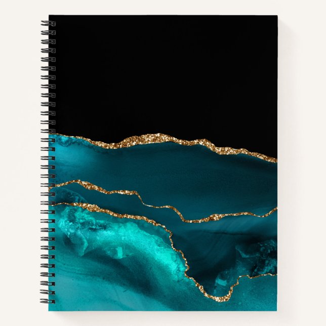 AQUAMARINES SCHWARZGOLD AGATE SIEHT AUS NOTIZBUCH (Vorderseite)