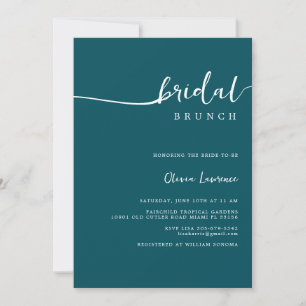 Aquamarines Script Bridal Brunch Einladung