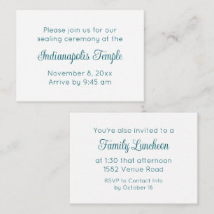 Aquamarines Script Temple Sealing & Meal Einladung
