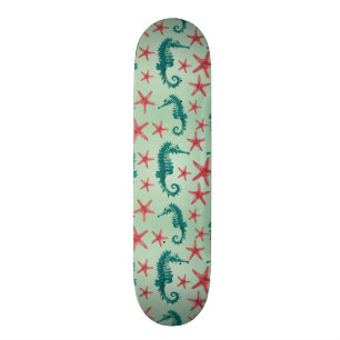 Aquamarines Seepferd-Muster 2 Skateboard