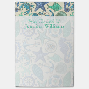 Aquamarines Seetier-Muster   addieren Ihren Namen Post-it Klebezettel